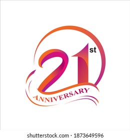21st anniversary logo vector design