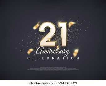 21st anniversary number with fancy numerals. luxury premium vector design.
