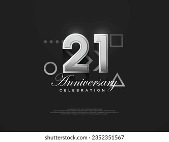 21st anniversary number, modern elegant and simple.