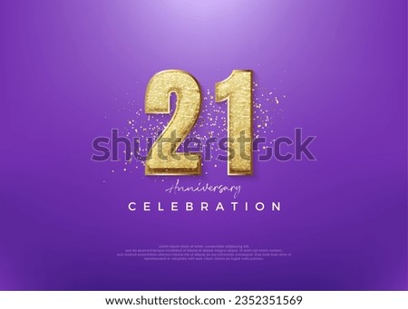 21st anniversary number, with shiny gold glitter number.