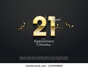 21st anniversary with simple and elegant color numbers.