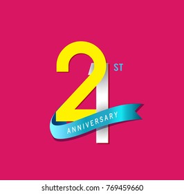 21st Anniversary simple emblems, template design for web, game ,Creative poster, booklet, leaflet, flyer, magazine, invitation card