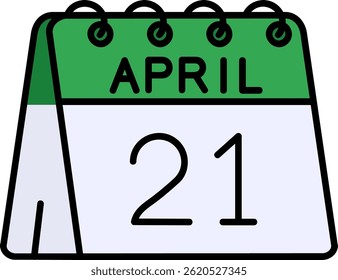 21st of April Line vector Icon Design