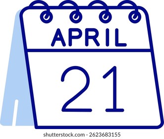 21st of April Line vector Icon Design