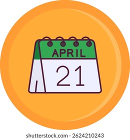 21st of April Line vector Icon Design