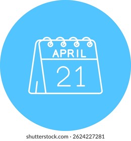 21st of April Line vector Icon Design