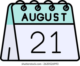 21st of August Line vector Icon Design