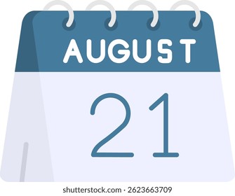 21st of August Line vector Icon Design