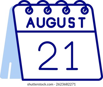21st of August Line vector Icon Design
