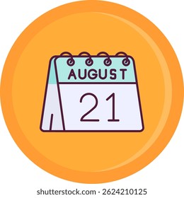21st of August Line vector Icon Design