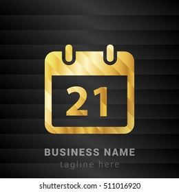 21st Calendar Gold and Black silk fashion premium icon / Logo