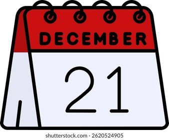 21st of December Line vector Icon Design
