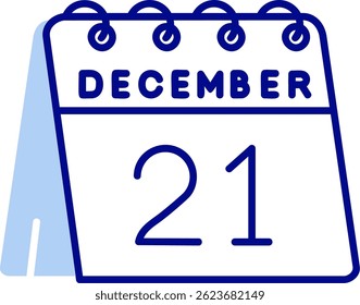 21st of December Line vector Icon Design