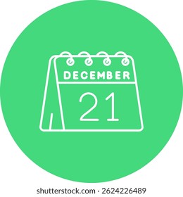 21st of December Line vector Icon Design