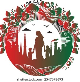 21st February international mother language day.illustration vector design.Bangladesh flag color design. 