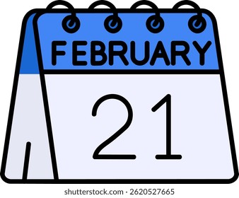 21st of February Line vector Icon Design