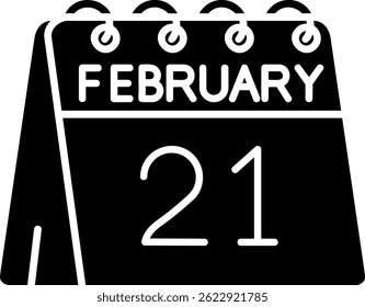 21st of February Line vector Icon Design