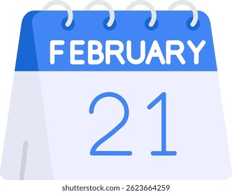 21st of February Line vector Icon Design