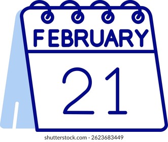 21st of February Line vector Icon Design