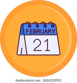 21st of February Line vector Icon Design