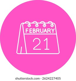 21st of February Line vector Icon Design