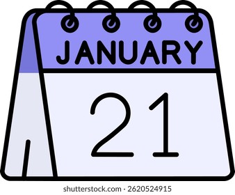 21st of January Line vector Icon Design