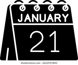 21st of January Line vector Icon Design