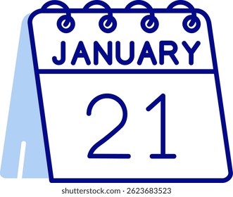 21st of January Line vector Icon Design