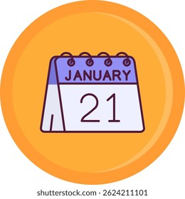 21st of January Line vector Icon Design