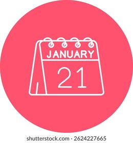 21st of January Line vector Icon Design