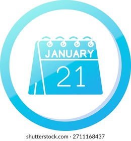 21 de enero Línea de Vector Icon Design
