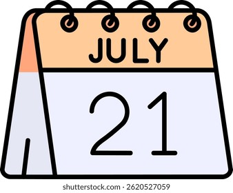 21st of July Line vector Icon Design