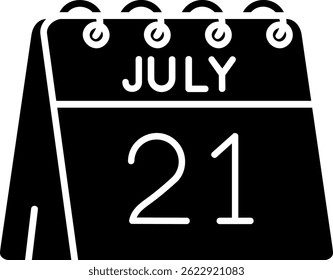 21st of July Line vector Icon Design