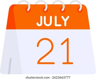 21st of July Line vector Icon Design
