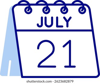 21st of July Line vector Icon Design