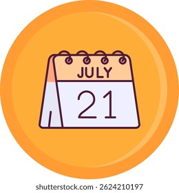 21st of July Line vector Icon Design
