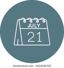 21st of July Line vector Icon Design