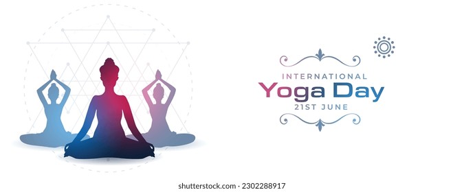 21st june international yoga day event poster for relaxation and calmness vector