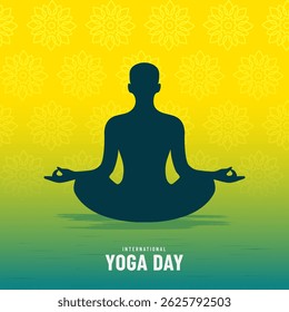 21st june international yoga day. meditation practice vector illustration