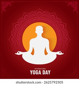 21st june international yoga day. meditation practice vector illustration