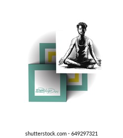21st june international yoga day, vector illustration.
