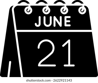 21st of June Line vector Icon Design