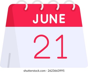 21st of June Line vector Icon Design