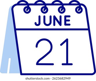 21st of June Line vector Icon Design