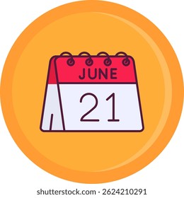 21st of June Line vector Icon Design
