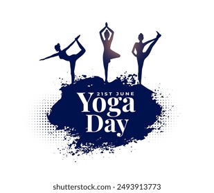 21st june yoga day event poster with splatter effect vector