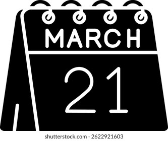 21st of March Line vector Icon Design
