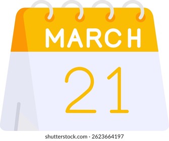 21st of March Line vector Icon Design