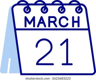 21st of March Line vector Icon Design