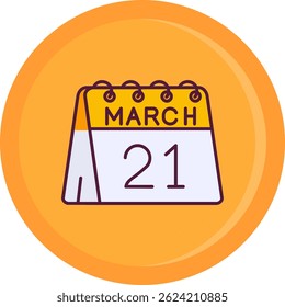 21st of March Line vector Icon Design